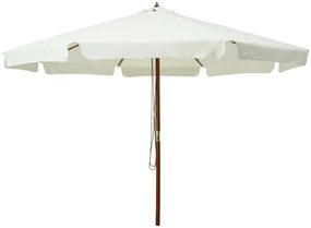 vidaXL Parasol met houten paal 330 cm zandwit