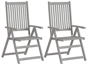 vidaXL Tuinstoelen 2 st verstelbaar met kussens massief acaciahout