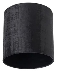 Stoffen Velours lampenkap zwart 20/20/20 Klassiek / Antiek cilinder / rond