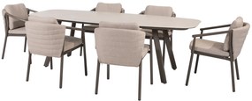 Taste by 4 Seasons Barolo tuinset terre met Manolo tafel 240 cm Tuinstoel   bruin weerbestendig