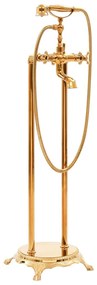 vidaXL Badkuipkraan vrijstaand 99,5 cm roestvrij staal goudkleurig