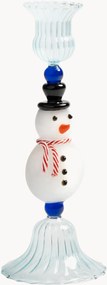 Handgemaakte borosilicaat glazen kandelaar Merry Snowman