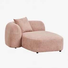 Linker Chaise Longue Voor Modulaire Bank In Chenille Coco Stof Chenille Roze – Kwarts - Sklum