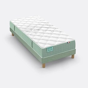 Set met stevige latexmatras voor gevoelige rug met 5 zones + gestoffeerde lattenbodem