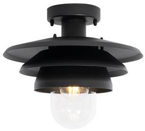 Design buiten plafondlamp zwart IP44 - Morty Design E27 IP44 Buitenverlichting rond