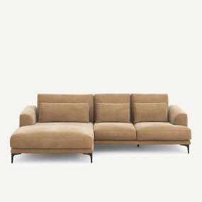 XL longchair links in stonewashed fluweel, MARSILE