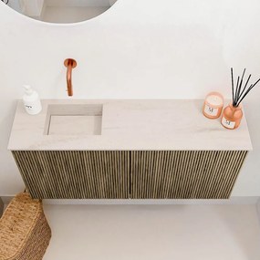 Mondiaz Joya DLux 90cm toiletmeubel dusk met wastafel faye links zonder kraangat meli