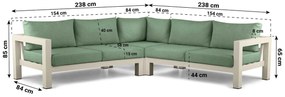 Hoek loungeset 5 personen Aluminium Taupe  Lifestyle Garden Furniture Luca