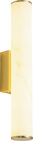 Japandi wandlamp messing en alabaster incl. LED 3-staps dimbaar - Josephine
