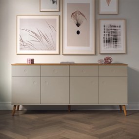 Tenzo Dot Groot Dressoir Taupe Scandinavisch - 192x43x86cm.