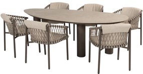 Arizona Allora dining tuinset 240x130xH75 cm 7 delig ceramic terre 4 Seasons Outdoor