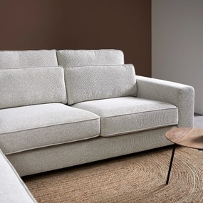 Hoekbank Met Dubbele Rugkussens Beige L