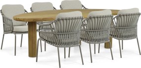 Tuinset 6 personen  Aluminium/rope Taupe 4 Seasons Outdoor Capalbio/Leafline