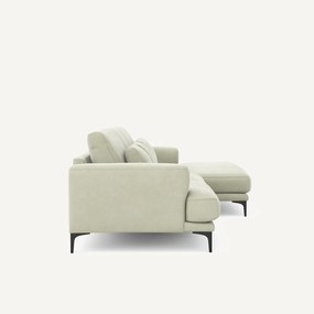 XL longchair met rechterhoek van stonewashed fluweel, MARSILE