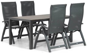 Tuinset 4 personen 155 cm Aluminium/Textileen /Aluminium/textileen Grijs Presto Tarenta/Young