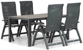 Tuinset 4 personen 155 cm Aluminium/Textileen /Aluminium/textileen Grijs Presto Tarenta/Young