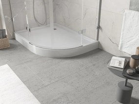 Mexen Flow+ asymmetrische linker kwartronde douchebak 90 x 80 cm, witte glans - 46Q108090LH