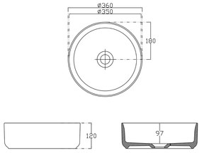 Sapho Infinity waskom rond 36x36cm mat wit