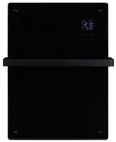 Eurom Alutherm Convectorkachel - 67.1x43.8cm - IP24 - 800watt - wifi - wand- Verticaal - metaal/glas zwart mat 361247