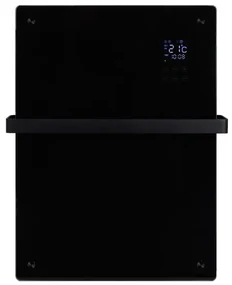 Eurom Alutherm Convectorkachel - 67.1x43.8cm - IP24 - 800watt - wifi - wand- Verticaal - metaal/glas zwart mat 361247