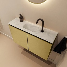 Mondiaz Ture DLux toiletmeubel 80cm oro met wastafel opalo midden met kraangat