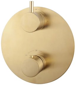 Mueller Gold inbouw regendouche rond met 30cm hoofddouche en muurarm 35cm messing geborsteld