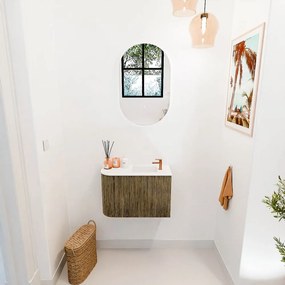 Mondiaz Joya 60cm toiletmeubel ronding links dusk met wastafel faye rechts 1 kraangat talc