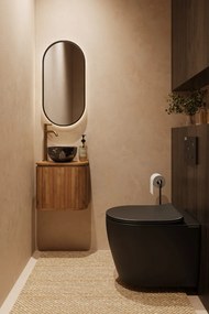 Livli Estrela toiletmeubel links 40cm ribbelfront met Athens Portoro Gold waskom