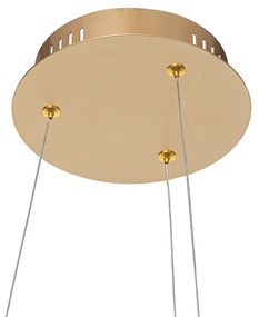 Design hanglamp goud 40 cm incl. LED 3-staps dimbaar - Anello