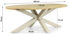 Tuinset 4 personen 200 cm Kunststof Taupe Lifestyle Garden Furniture Salina/Brookline
