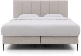 Goossens Boxspring Ease Solid Incl. Matras, Vlak 140 x 200 cm (=2x 70 x 200 cm) met hoofdbord + 2x matras shapes 1