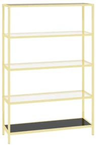 vidaXL Wandtafel gehard glas goudkleurig en zwart