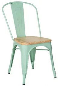 Set Van 2 Stapelbare Eetkamerstoelen Lix Madera Groen – Mint & Natuurlijk Hout - Sklum