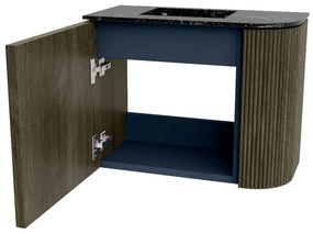 Mondiaz Joya DLux 50cm toiletmeubel ronding rechts shadow met wastafel faye links zonder kraangat lava