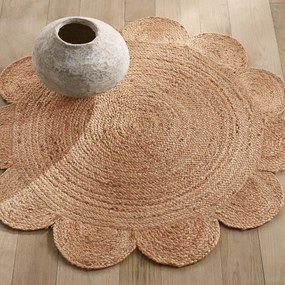 Rond vloerkleedØ120cm in jute, handgevlochten, Hempy