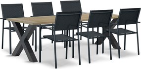Tuinset 6 personen 240 cm Aluminium Grijs Presto Brentino/Cardiff