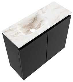 Mondiaz Ture DLux toiletmeubel 60cm urban met wastafel frappe links zonder kraangat