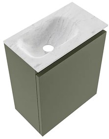 Mondiaz Ture DLux toiletmeubel 40cm army met wastafel opalo links met kraangat