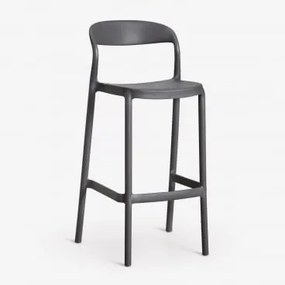 Stapelbare Hoge Krukken Set Van 2 In Polypropyleen Brenza Grijs – Grafiet & ↑75 Cm - Sklum