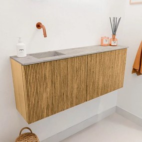 Mondiaz Joya DLux 100cm toiletmeubel oak met wastafel faye links zonder kraangat glace