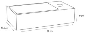 Differnz Solid fonteinset solid surface met gebogen kraan mat zwart