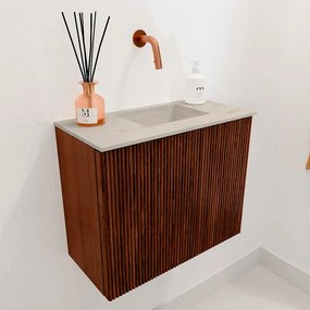 Mondiaz Joya DLux 50cm toiletmeubel ruby met wastafel faye rechts zonder kraangat opalo