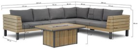 Hoek loungeset  Teak Old teak greywash 6 personen Lifestyle Garden Furniture Atlantic/Seaside