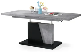 Mazzoni GRAND NOIR beton / zwart, uitschuifbare tafel