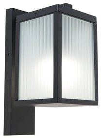 Smart buiten wandlantaarn zwart met ribbel glas incl. Wifi A60 - Charlois