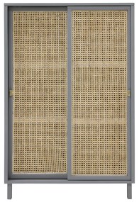 HKliving Webbing Webbing Kast Met Schuifdeuren Grijs - 95x40x140cm.