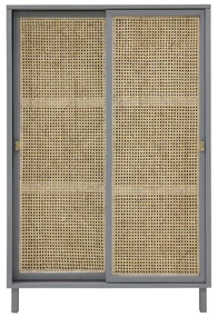 HKliving Webbing Webbing Kast Met Schuifdeuren Grijs - 95x40x140cm.