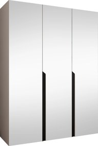 Kledingkast Hartford 590, Kasjmier, Zwart, 202x150x52cm, 104.8 kg, Kledingkast deuren: Met scharnieren