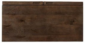 Richmond Interiors Bryant Wandkastje Donkerbruin Mangohout Met Spiegel - 80x40x91.5cm.