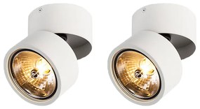 Set van 2 Moderne Spot / Opbouwspot / Plafondspots wit rond verstelbaar - Go Nine Design, Industriele / Industrie / Industrial, Modern G9 Binnenverlichting Lamp